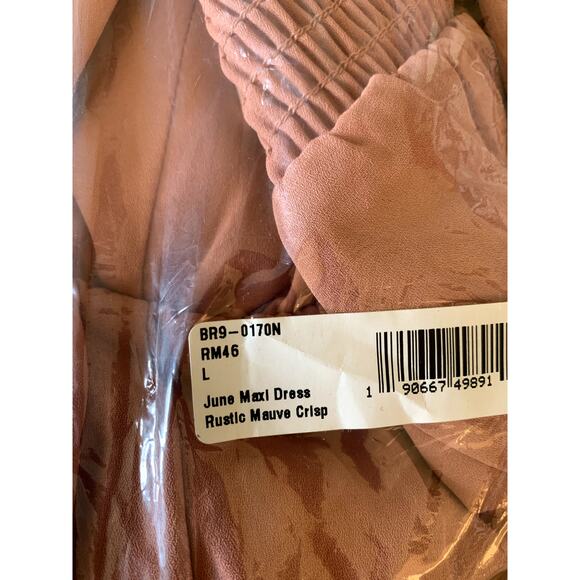 Show Me Your Mumu June Maxi Dress in Rustic Mauve Crisp L NWT - Picture 9 of 11